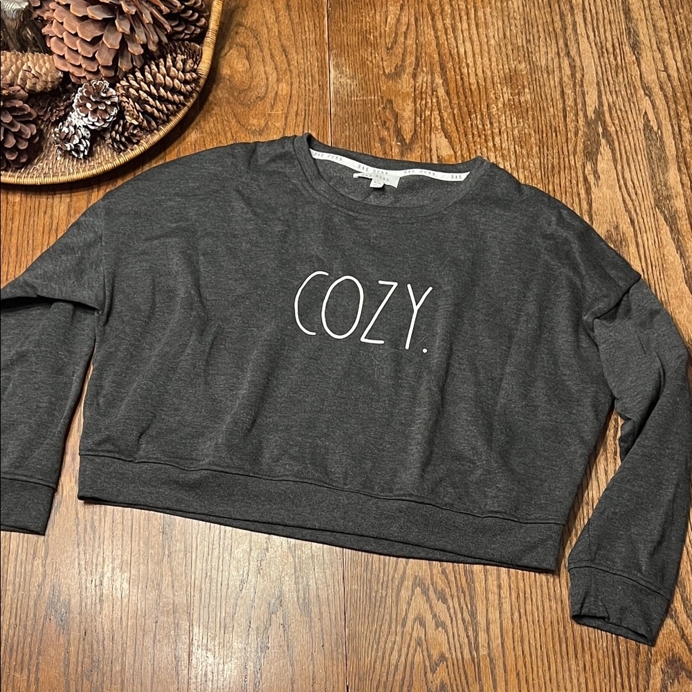 NWOT Rae Dunn Dark Gray Cozy Women's Sweatshirt